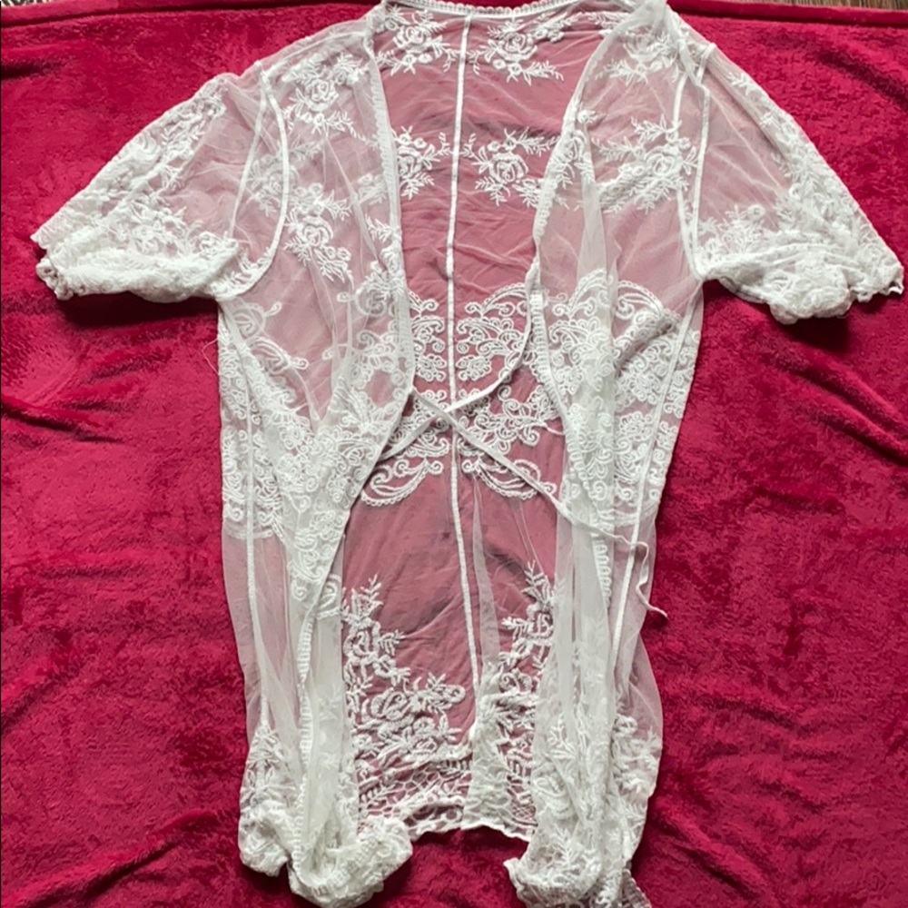 White lace cover up
